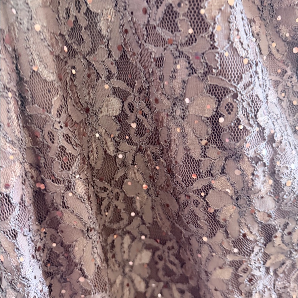 connected apparel Dusty Rose Lace Sequin Midi Dress - Picture 2 of 3